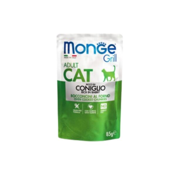 MONGE Grill Cat Rabbit Chunks 85g