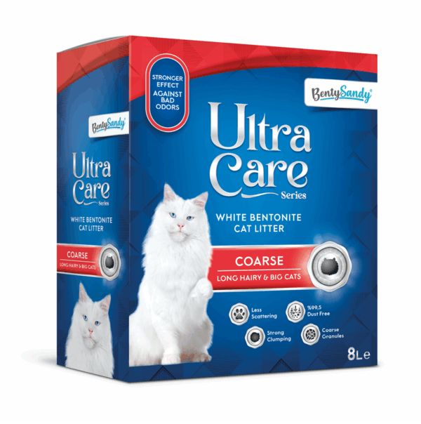 BantySandy Ultra Care Coarse კატის ქვიშა გრძელბეწვიანი & დიდი ჯიშის კატებისთვის 8L